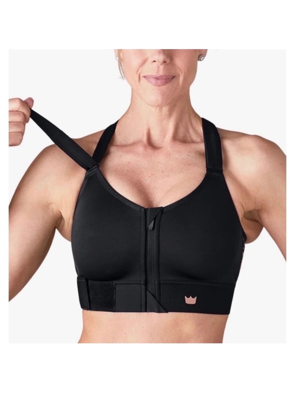 SHEFIT Ultimate Sports Bra Black High Impact Adjustable Size 3Luxe